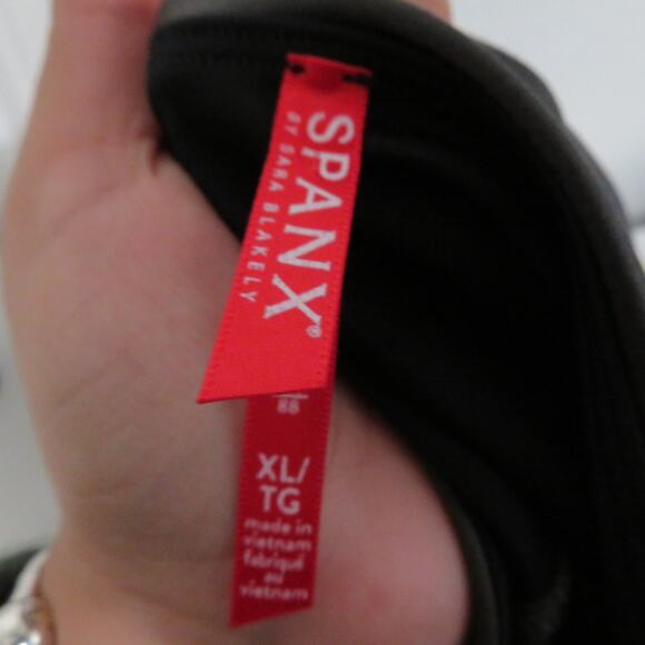 SPANX Womens Sz XL Olive Green Faux Leather Leggings Sculpting High Rise Edgy - Picture 5 of 7